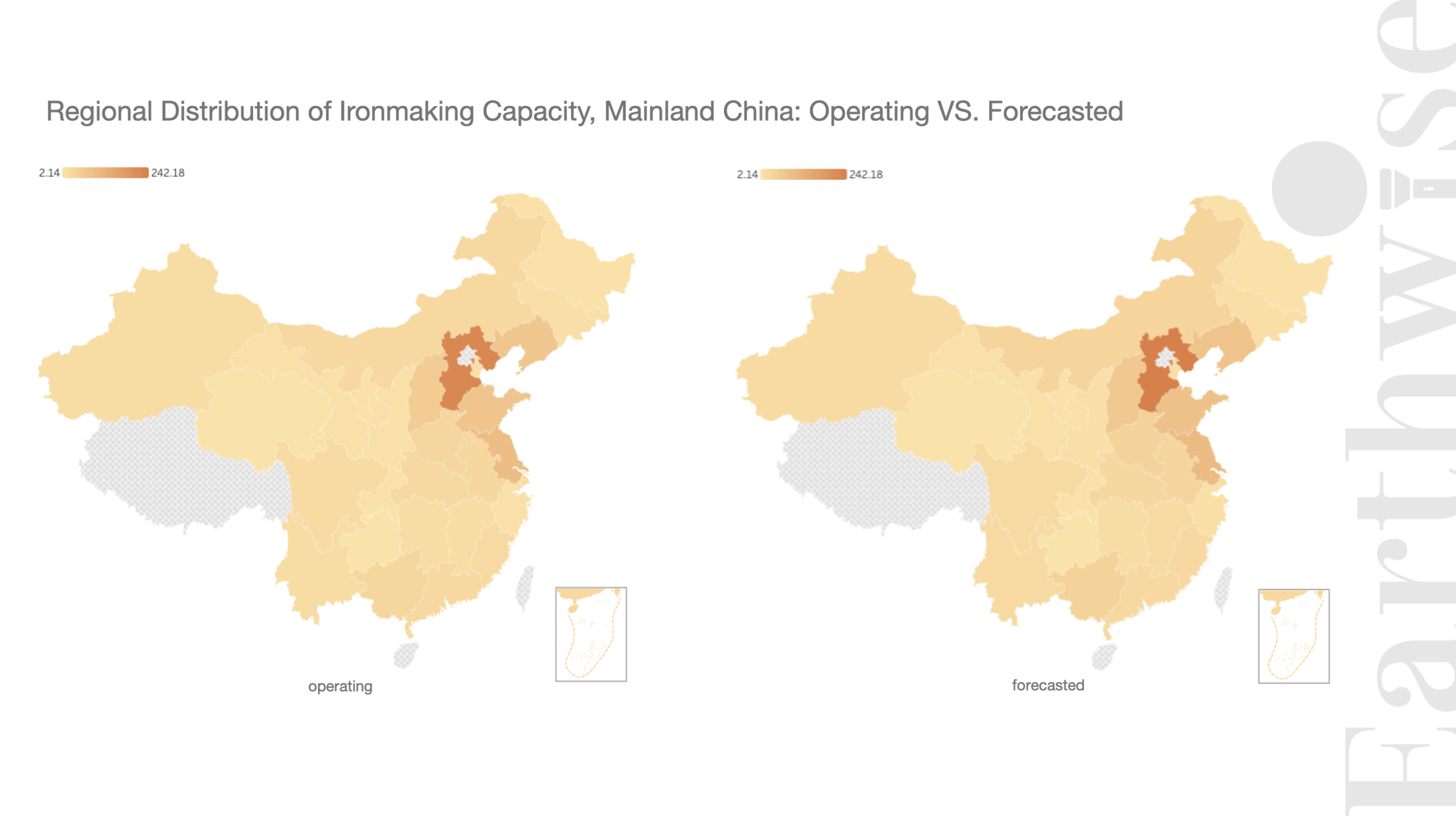 China Ironmaking Units 2026 1_4 Regional Distribution of Ironmaking Capacity, Mainland China Operating vs Forecasted